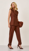 CALÇA LINHO SLOUCH ALFAIATARIA MARROM