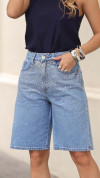 BERMUDA JEANS CLARA COM STRASS