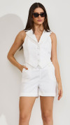 SHORT ALFAIATARIA OFF WHITE COM CINTO