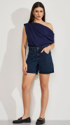 BLUSA OMBRO SÓ ELEGANCE AZUL