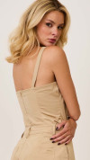 BLUSA ALFAIATARIA PEPLUM BEGE