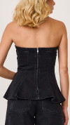 BLUSA JEANS STRAPLESS PEPLUM