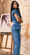 BLUSA JEANS ENVELOPE COM CINTO