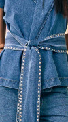 BLUSA JEANS ENVELOPE COM CINTO