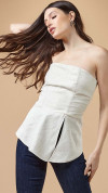 BLUSA ASSIMÉTRICA SEM ALÇA OFF WHITE