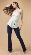 BLUSA ASSIMÉTRICA SEM ALÇA OFF WHITE