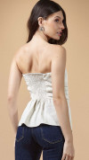 BLUSA ASSIMÉTRICA SEM ALÇA OFF WHITE