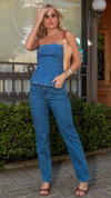 BLUSA STRAPLESS JEANS TORRES