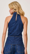 BLUSA GOLA ALTA JEANS