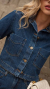 CAMISA JEANS CROPPED BOLSOS