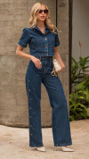 CAMISA JEANS CROPPED BOLSOS
