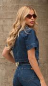 CAMISA JEANS CROPPED BOLSOS