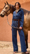 MACACÃO JEANS CÓS COM ELÁSTICO