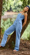 MACACÃO JEANS CLARO ALÇAS FINAS