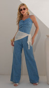 MACACÃO JEANS COM PREGAS