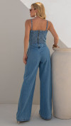 MACACÃO JEANS COM PREGAS
