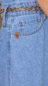 VESTIDO JEANS MIDI COM FENDA FRONTAL