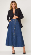 BLAZER ALONGADO DE LINHO PRETO