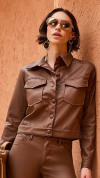 SHACKET CROPPED NEO COURO MARROM