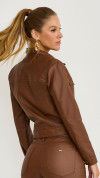 SHACKET CROPPED NEO COURO MARROM