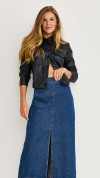 SHACKET CROPPED NEO COURO PRETA