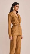 BLAZER LINHO COM FAIXA CARAMELO