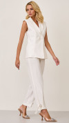 COLETE LINHO ALFAIATARIA ALONGADO OFF WHITE