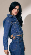 JAQUETA CROPPED JEANS MÉDIO CÓS LARGO