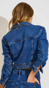 JAQUETA CROPPED JEANS MÉDIO CÓS LARGO
