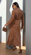 JAQUETA SUEDE COM FRANJAS MOCHA MOUSSE