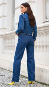 CALÇA JEANS WIDE LEG PREGA