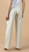 CALÇA JEANS WIDE LEG OFF WHITE RECORTES