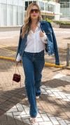 CALÇA JEANS WIDE LEG ESCURA
