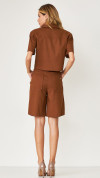 BERMUDA JORTS ALFAIATARIA LINHO MARROM