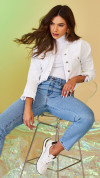 CALÇA RETA FEMININA JEANS CLARO - BUCCANES