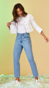 CALÇA RETA FEMININA JEANS CLARO - BUCCANES