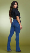 CALÇA FLARE FEMININA JEANS MEDIO - GLISS