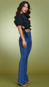 CALÇA FLARE FEMININA JEANS MEDIO - GLISS