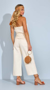 CALÇA CROP WIDE WHITE DENIM