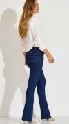 CALÇA JEANS FLARE CINTURA ALTA COM CINTO